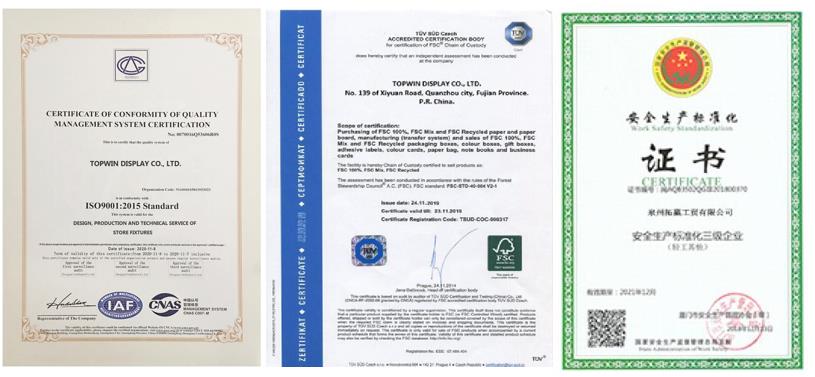 Our certificate